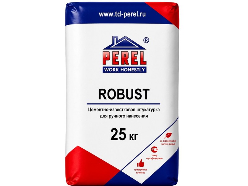 Цементно-известковая штукатурка Perel Robust, 25кг купить в Минске — БелАртДом