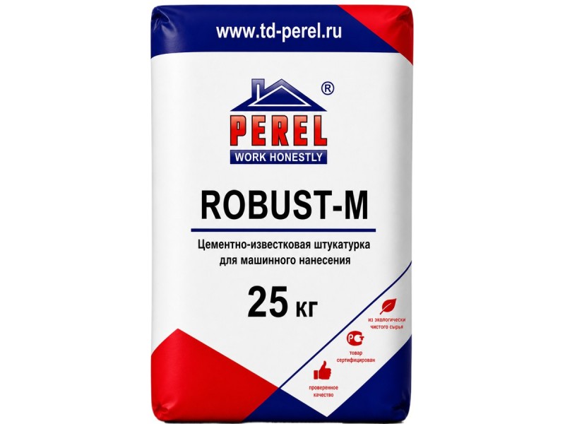 Цементно-известковая штукатурка Perel Robust-M, 25кг